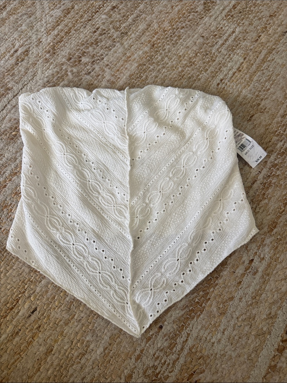 PacSun White Eyelet Knit Bandana Scarf